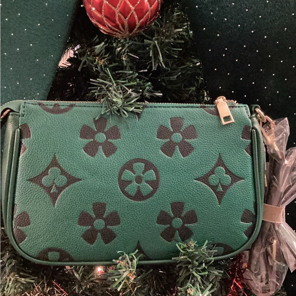 FASHION! Green Floral Patterned Women's Bag - Picture 2 of 4
